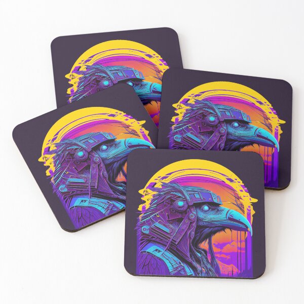 Item preview, Viking Odin Raven Synthwave Art Print designed and sold by Joyfulimaginery.