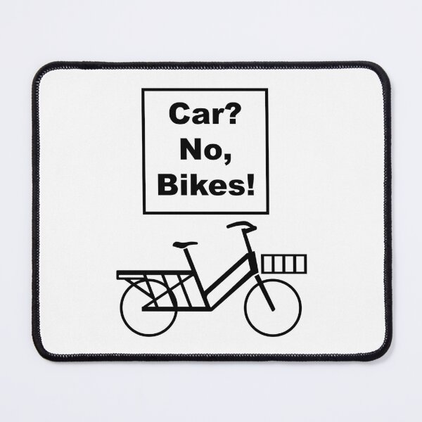 Item preview, Car? No, Bikes! Long tail Funny Joke pun cargo bike design designed and sold by Theokotos.