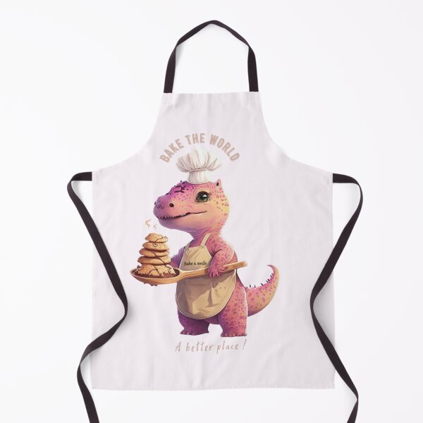 Item preview, Bake the World a Better Place Cute Dinosaur designed and sold by lelixart.