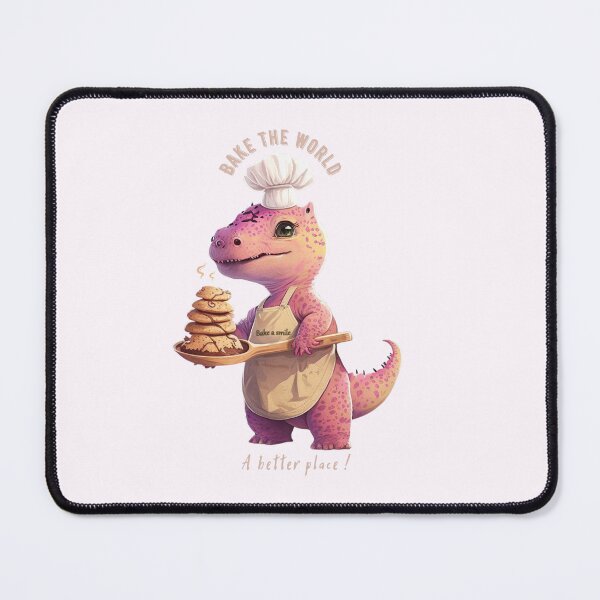 Item preview, Bake the World a Better Place Cute Dinosaur designed and sold by lelixart.