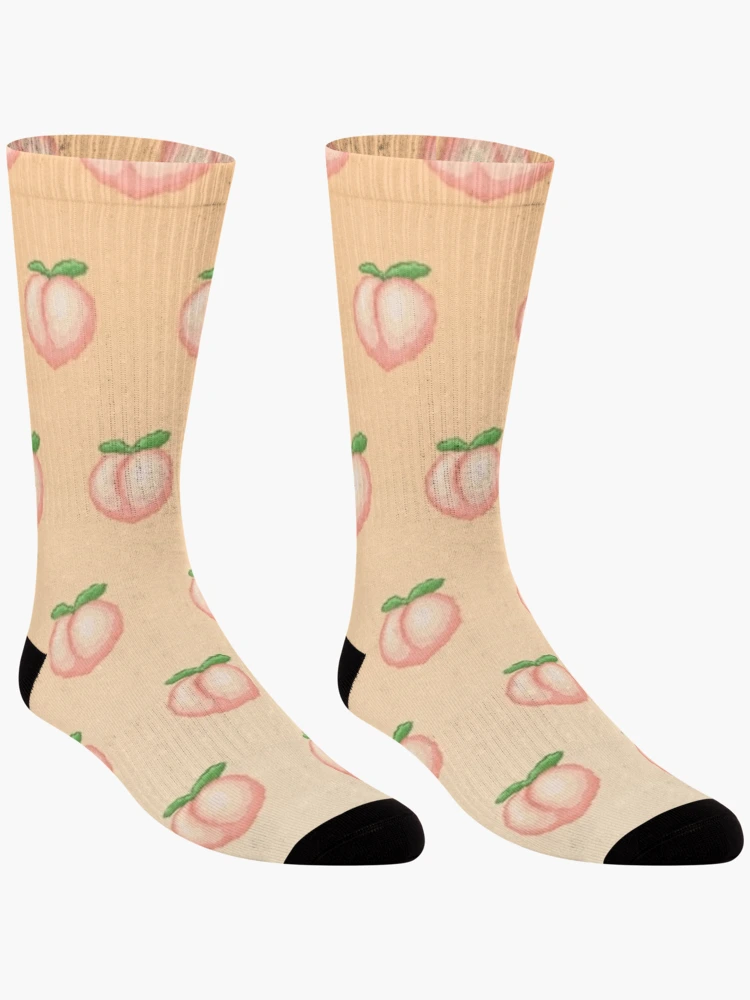 Thumbnail 3 of 5, Socks, peach pattern designed and sold by UnderStore.