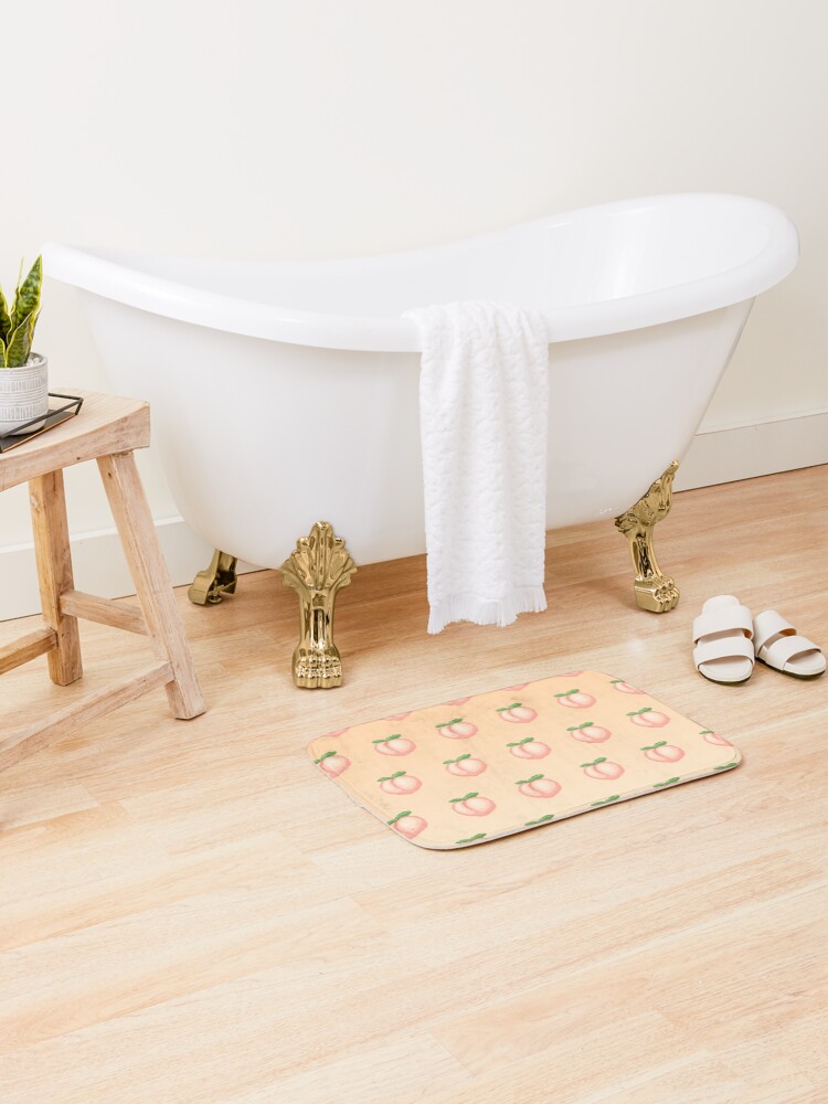 Thumbnail 2 of 6, Bath Mat, peach pattern designed and sold by UnderStore.