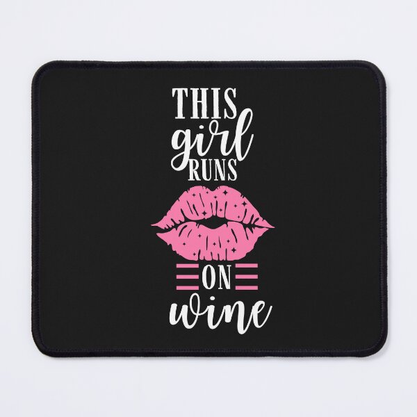Item preview, This girl runs on wine Quote, Wine Lover Gift, Wine Drinker, Typography Quote, Alcohol Quotes designed and sold by thedazzlingmonk.