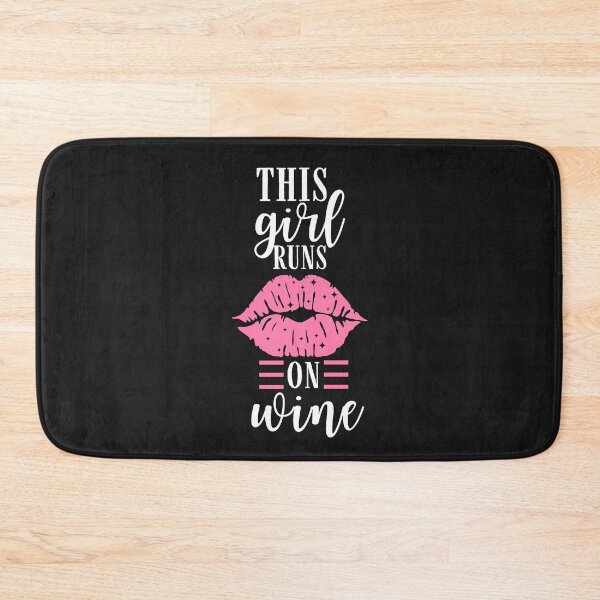 Item preview, This girl runs on wine Quote, Wine Lover Gift, Wine Drinker, Typography Quote, Alcohol Quotes designed and sold by thedazzlingmonk.