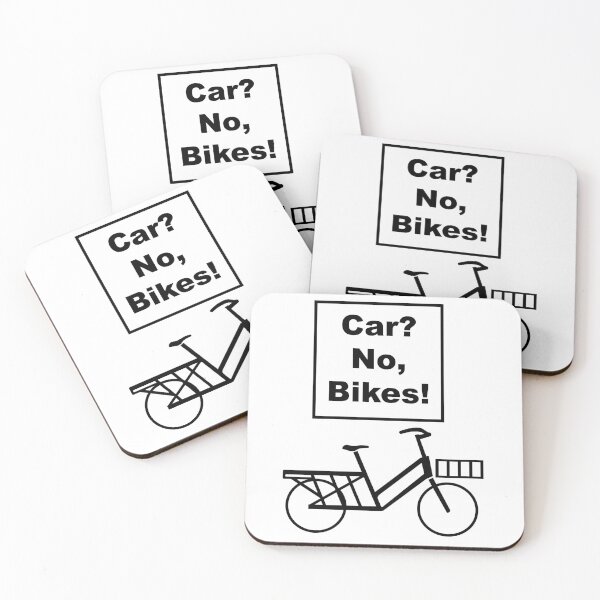 Item preview, Car? No, Bikes! Long tail Funny Joke pun cargo bike design designed and sold by Theokotos.