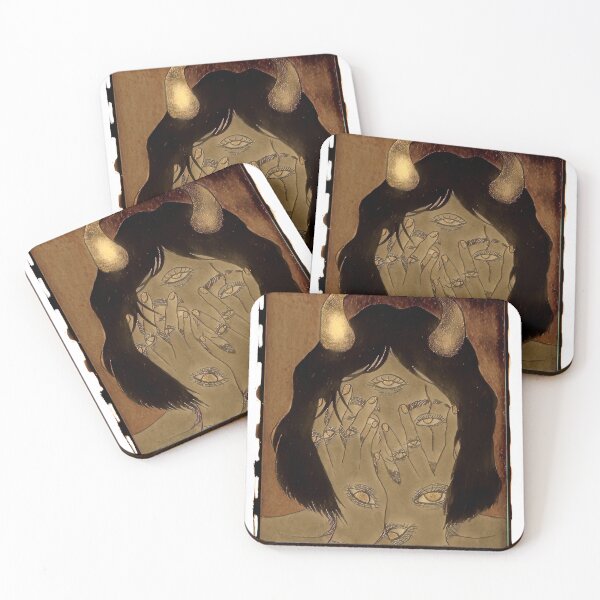 Item preview, All Seeing Eye Possessed Girl Hiding Inside - Gold Tone | DEMONSIZED designed and sold by Demonsized.