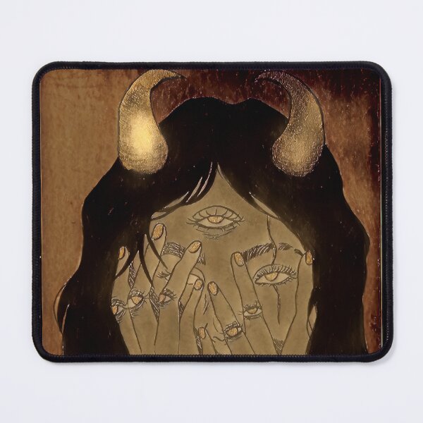 Item preview, All Seeing Eye Possessed Girl Hiding Inside - Gold Tone | DEMONSIZED designed and sold by Demonsized.