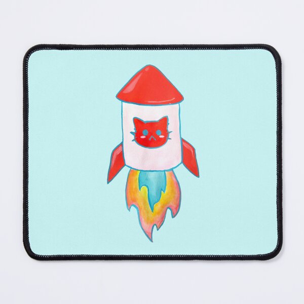 Item preview, Rocket Ship Kitty Gouache Painting designed and sold by janikiu.