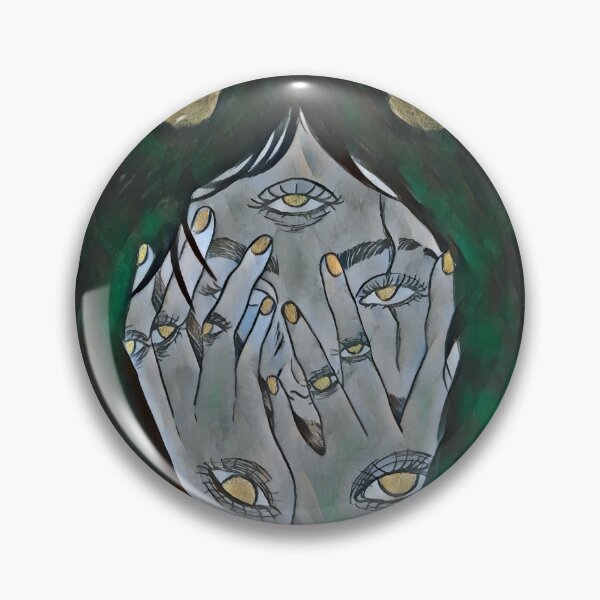 Item preview, All Seeing Eye Possessed Girl Hiding Inside - Green Tone | DEMONSIZED designed and sold by Demonsized.
