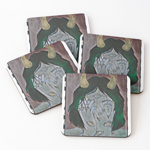 Item preview, All Seeing Eye Possessed Girl Hiding Inside - Green Tone | DEMONSIZED designed and sold by Demonsized.