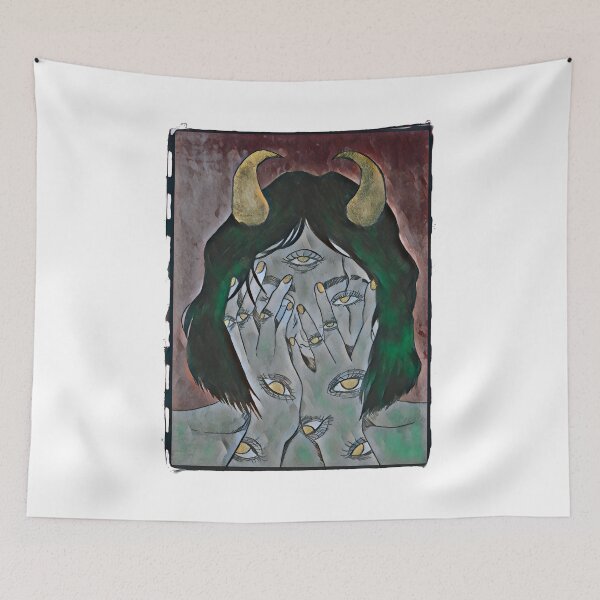 Item preview, All Seeing Eye Possessed Girl Hiding Inside - Green Tone | DEMONSIZED designed and sold by Demonsized.