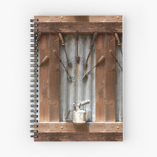 Item preview, Corrugated Iron, Blow torch and Tools in wooden frame by Adelaide artist Avril Thomas at Magpie Springs designed and sold by MagpieSprings.