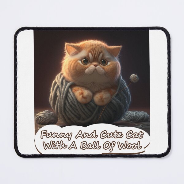 Item preview, Funny And Cute Cat With A Ball Of Wool - Sticker, Funny And Cute Cat With A Ball Of Wool - Sticker designed and sold by GraphicTemplatesArt.