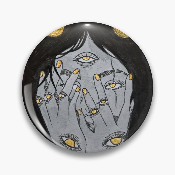 Item preview, All Seeing Eye Possessed Girl Hiding Inside - Original | DEMONSIZED designed and sold by Demonsized.