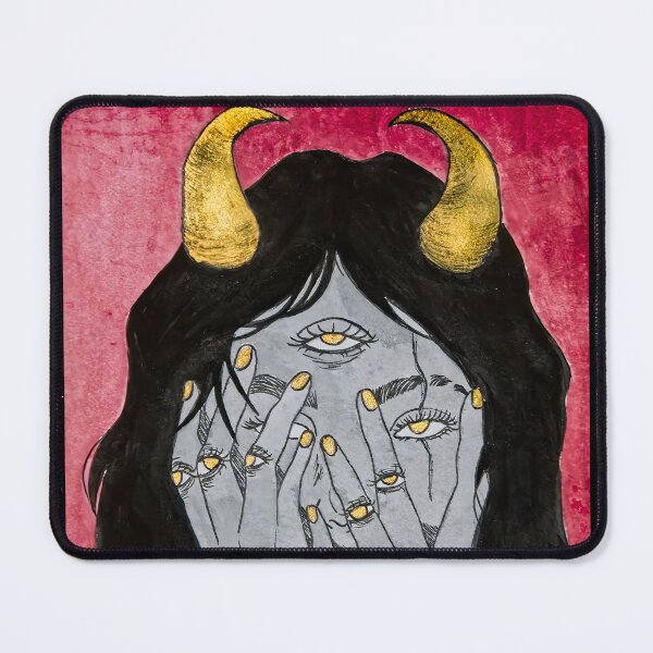 Item preview, All Seeing Eye Possessed Girl Hiding Inside - Original | DEMONSIZED designed and sold by Demonsized.