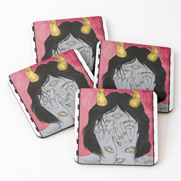 Item preview, All Seeing Eye Possessed Girl Hiding Inside - Original | DEMONSIZED designed and sold by Demonsized.