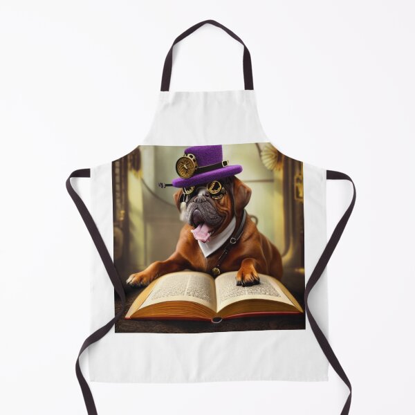 Item preview, Steampunk dog wearing glasses and a hat with a clock and a book designed and sold by RemieJames.