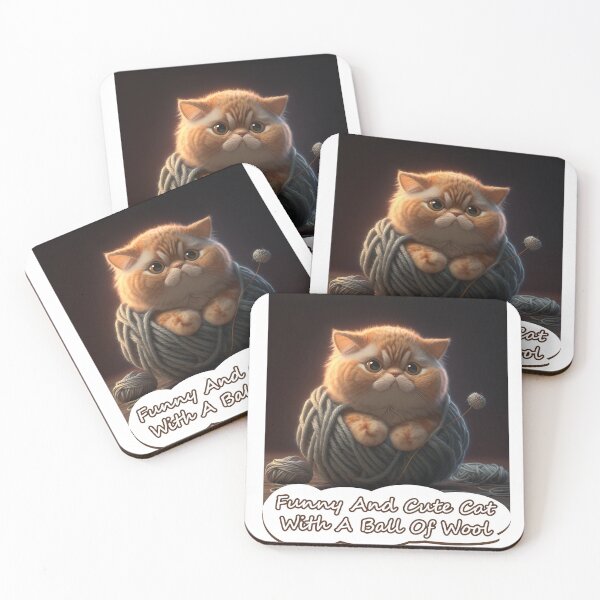 Item preview, Funny And Cute Cat With A Ball Of Wool - Sticker, Funny And Cute Cat With A Ball Of Wool - Sticker designed and sold by GraphicTemplatesArt.