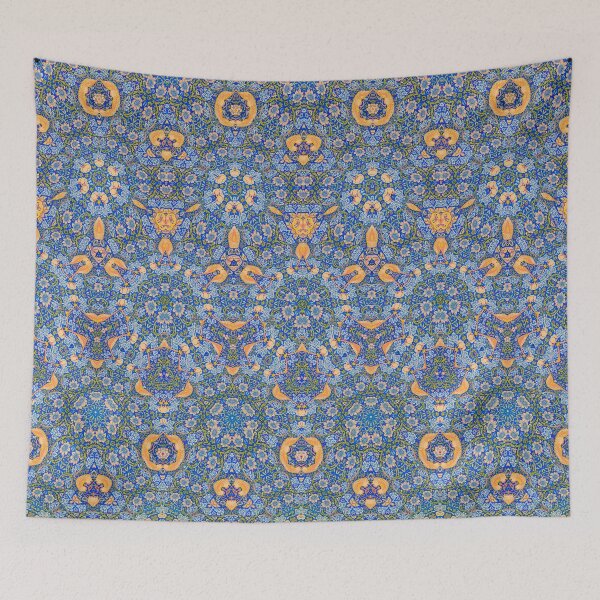Aperçu de l'œuvre Floral complexe bleu et jaune créée et vendue par MothFluffStore.