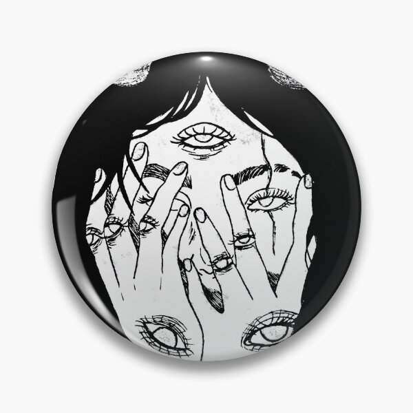 Item preview, All Seeing Eye Possessed Girl Hiding Inside - Pencil Drawing | DEMONSIZED designed and sold by Demonsized.