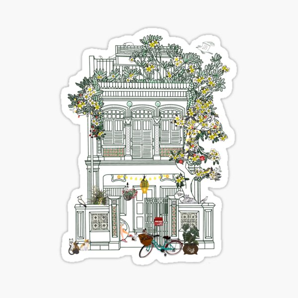Joo Chiat Residential Shophouse and Frangipani Tree Artist with Special Needs- Jayden Sticker
