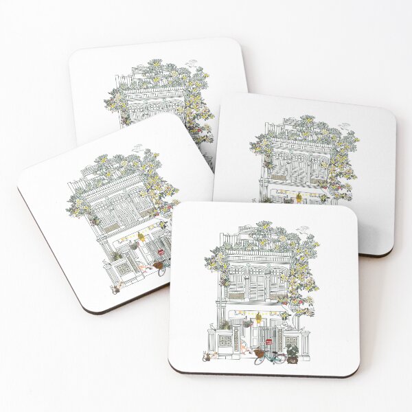 Item preview, Joo Chiat Residential Shophouse and Frangipani Tree Artist with Special Needs- Jayden designed and sold by GlimpsesOfEden.