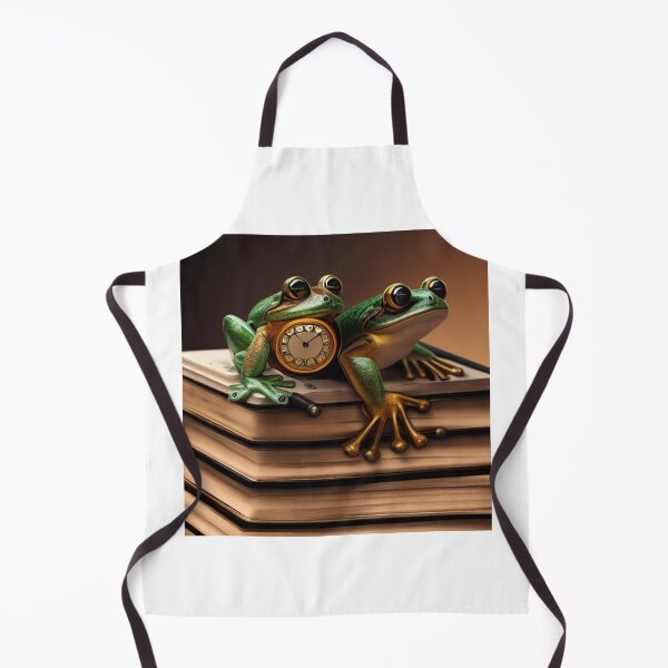 Item preview, Steampunk frogs with a clock sitting on books designed and sold by RemieJames.