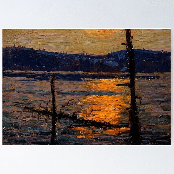 Vista previa del artículo con la obra «Tom Thomson, Puesta de sol, Canoe Lake 1916», diseñado y vendido por TheRedVineyard.