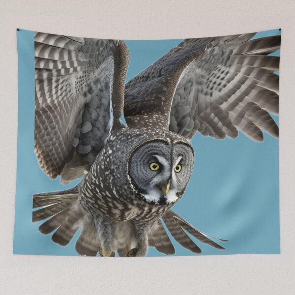 Item preview, Beautiful Flying Great Grey Owl  designed and sold by PharaohofSedona.