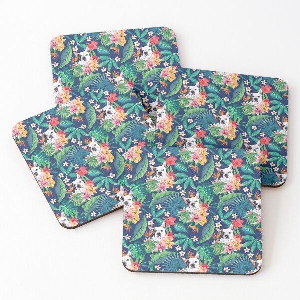 Item preview, Tropical Black White Frenchie French Bulldog designed and sold by lulupetart.
