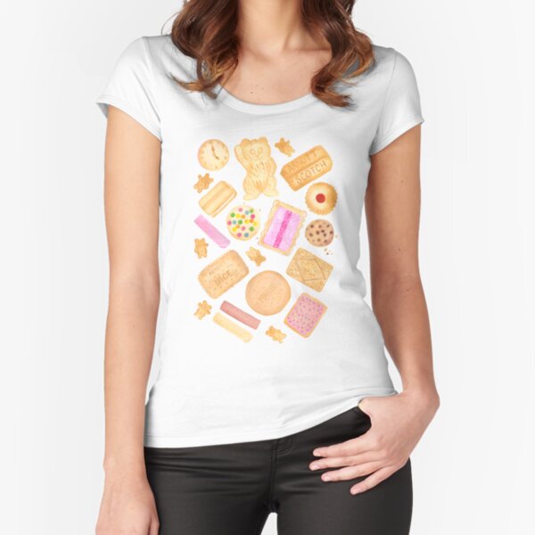 Aussie Biscuits | Pink Fitted Scoop T-Shirt