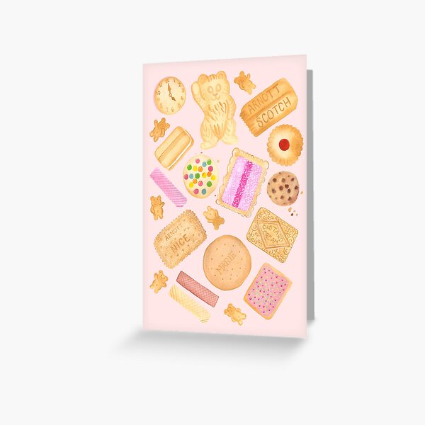 Assorted Biscuits - Pink Greeting Card