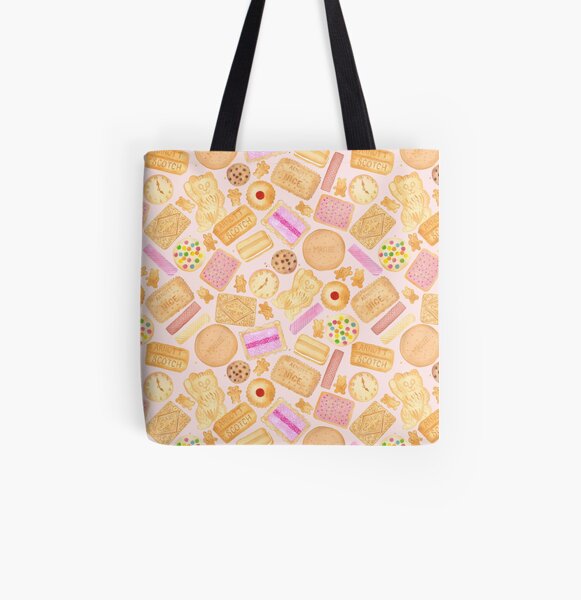 Assorted Biscuits - Pink All Over Print Tote Bag