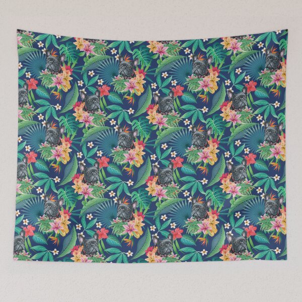 Item preview, Tropical Black Frenchie French Bulldog 1 designed and sold by lulupetart.