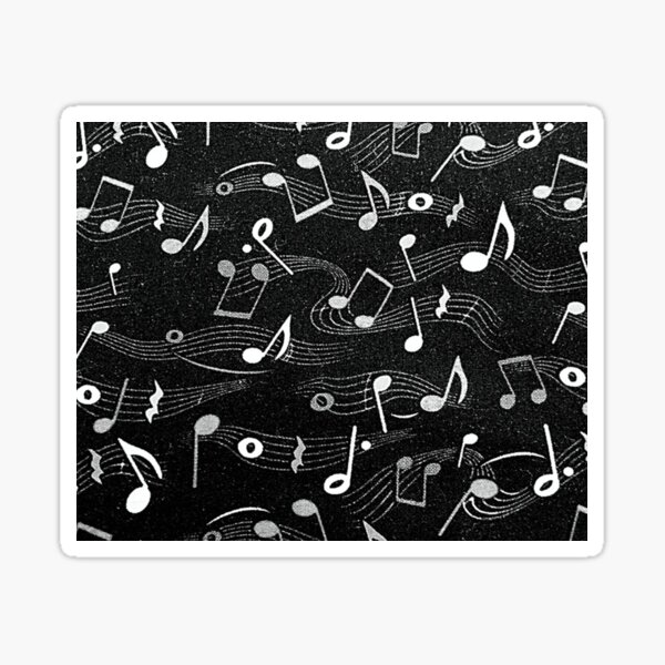 Item preview, Black fabric with white musical notes textile design. designed and sold by claireseyeview.