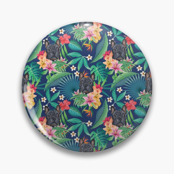 Aperçu de l'œuvre Tropical Black Frenchie French Bulldog 2 créée et vendue par lulupetart.