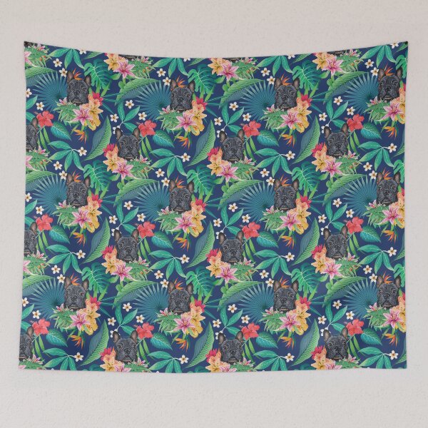 Item preview, Tropical Black Frenchie French Bulldog 2 designed and sold by lulupetart.