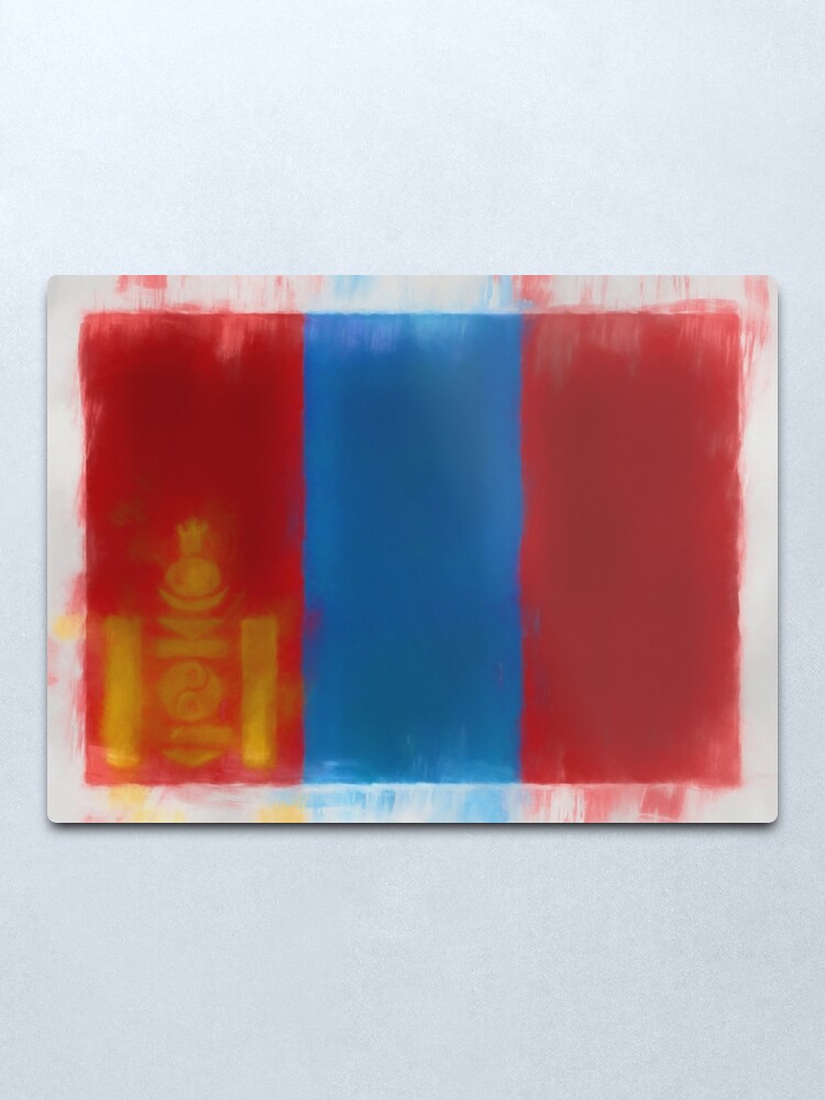 Alternate view of Mongolia Flag Reworked No. 66, Series 1 Metal Print