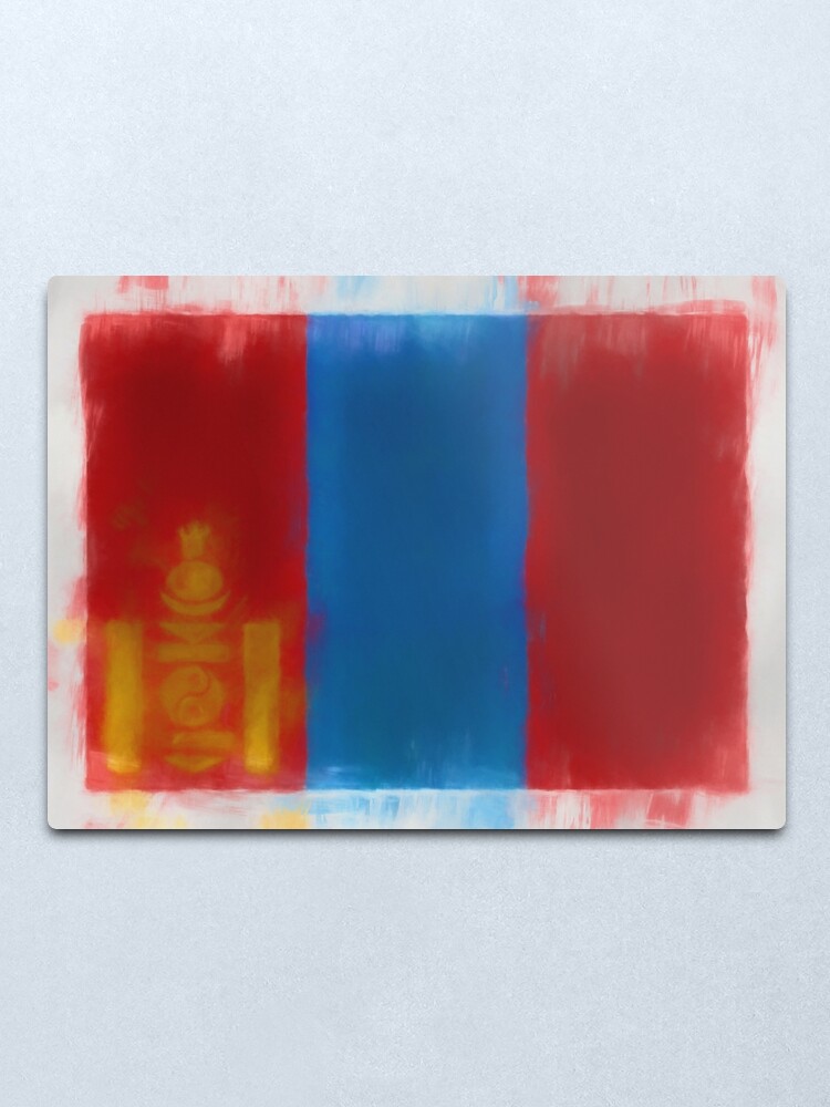 Alternate view of Mongolia Flag Reworked No. 66, Series 1 Metal Print