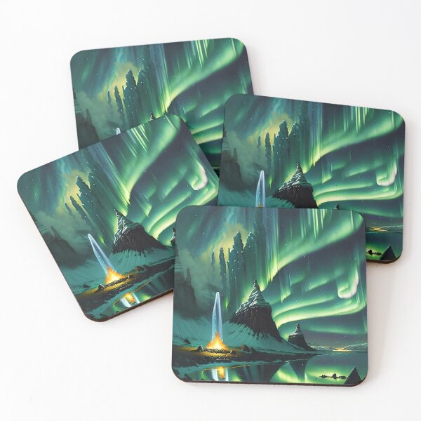 Item preview, Icelandic Northern Lights in green designed and sold by Kawaii Girl.