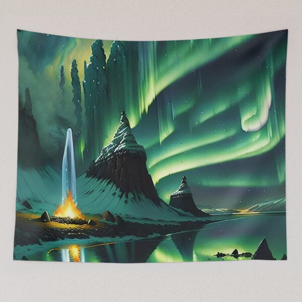 Item preview, Icelandic Northern Lights in green designed and sold by Kawaii Girl.