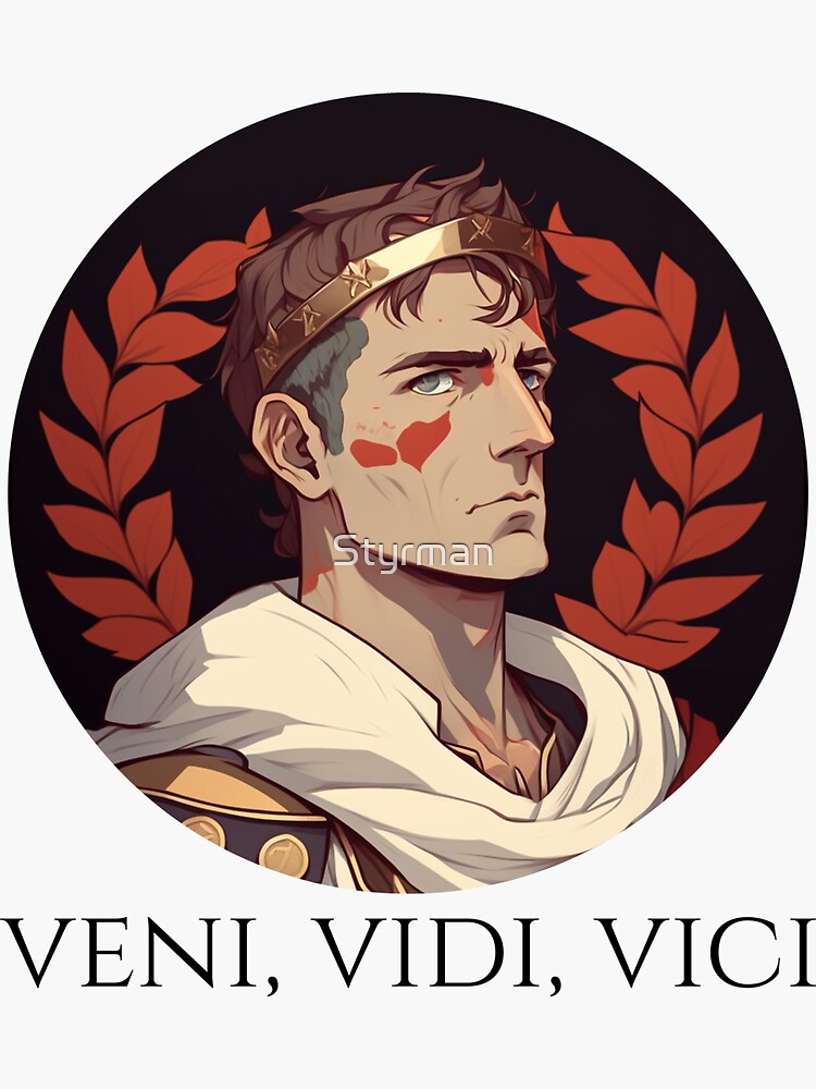 Veni Vidi Vici - Julius Caesar In Anime Style | Postcard