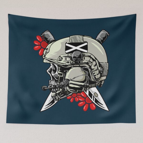 Item preview, Task Force Doomer Helmet Skull With Red Daisy Flowers designed and sold by nuconfident11.