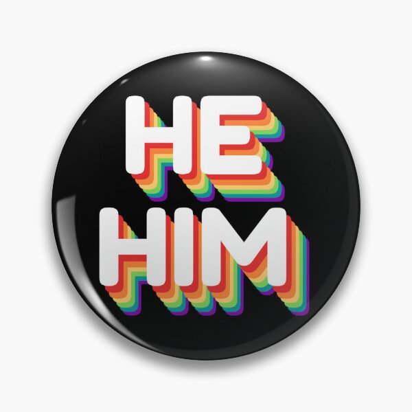 Item preview, He/Him Rainbow Pronouns designed and sold by kaleidoink designs.
