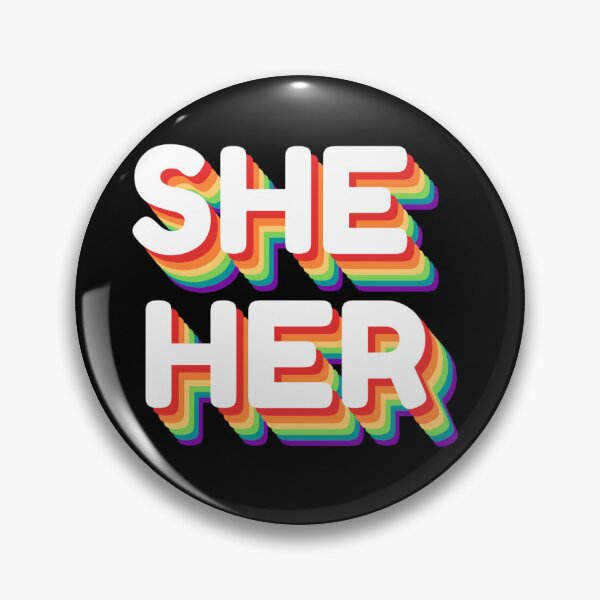 Item preview, Rainbow She/Her Pronouns designed and sold by kaleidoink designs.