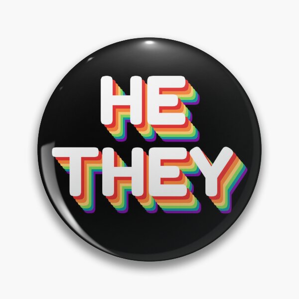 Item preview, Rainbow He/They Pronouns designed and sold by kaleidoink designs.