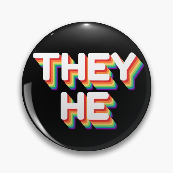 Item preview, Rainbow They/He Pronouns designed and sold by kaleidoink designs.
