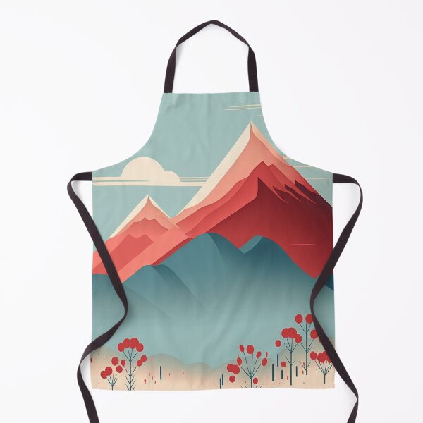 Artikelvorschau, Retro Berg- und Blumenlandschaft entworfen und verkauft von AstraNovaStudio.