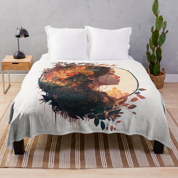 Item preview, Abstract Portrait of a Girl Connecting with Nature designed and sold by quick-drops.