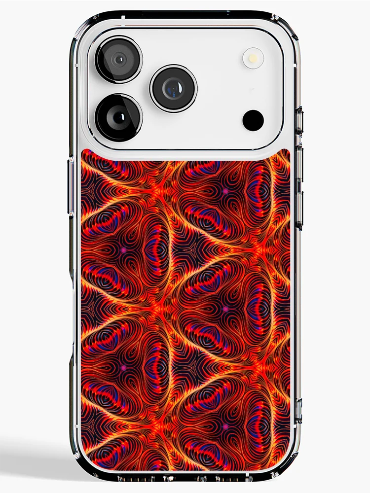 Thumbnail 1 of 5, iPhone Case, Fiery Triangular Swirls designed and sold by MothFluffStore.
